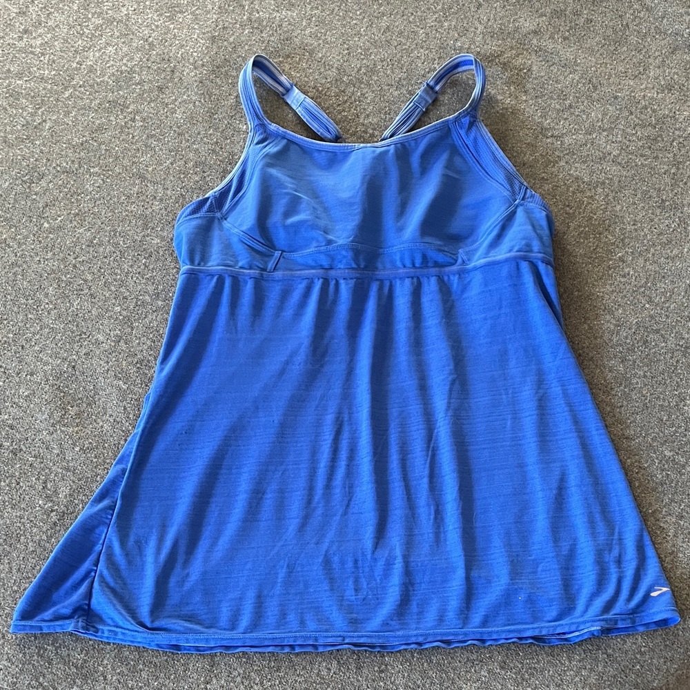 Brooks Blue Racerback Running Tank